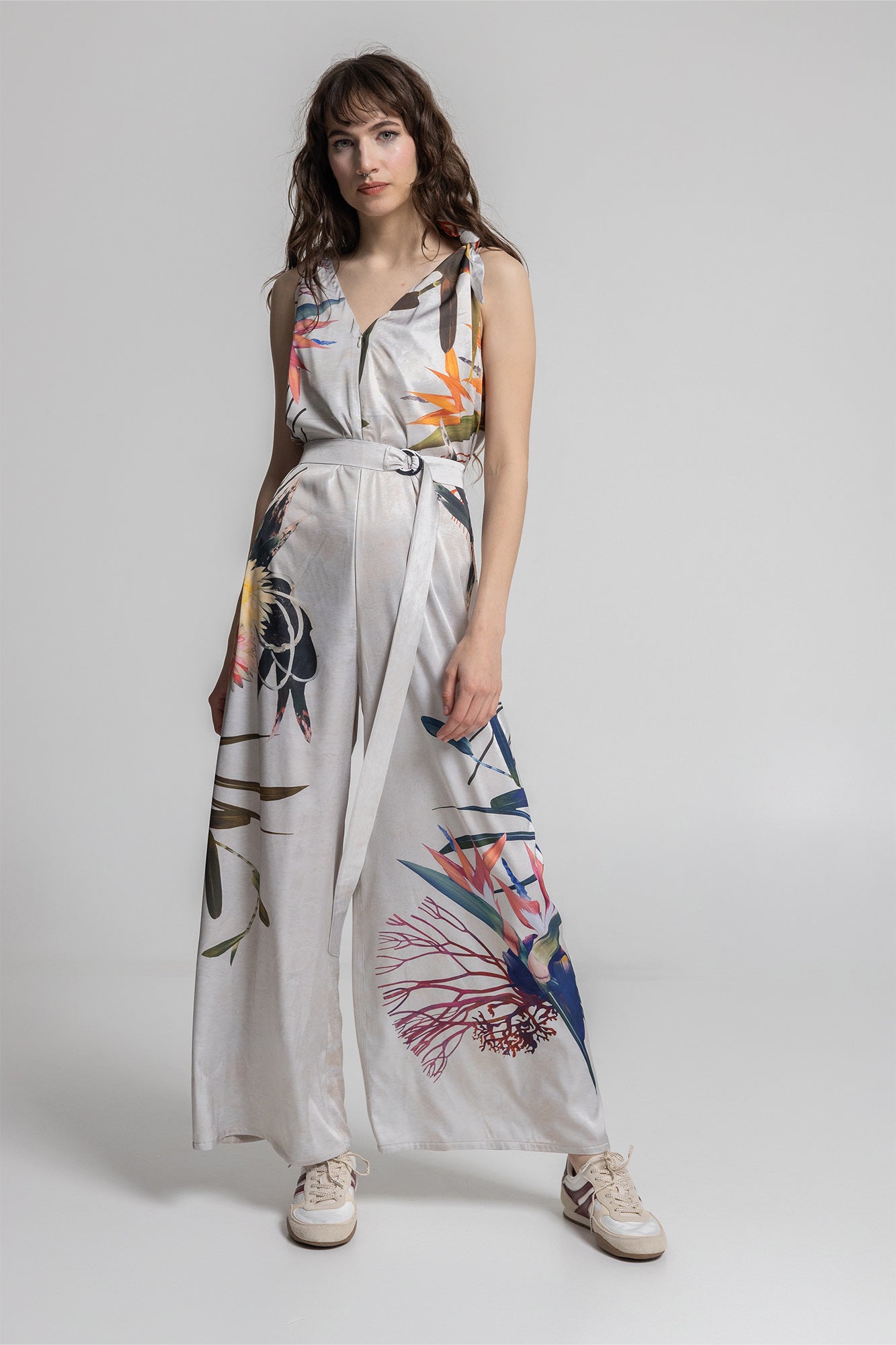 unique printed wide palazzo leg jumpsuit artista budapest