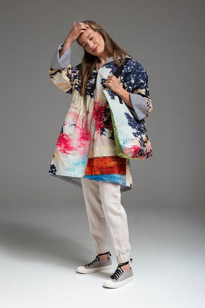 waterresistant unique printed oversized jacket artista budapets