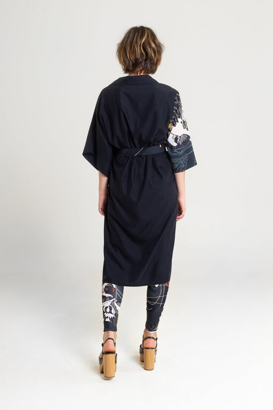 asymmetric printed shirt dress made of premium viscose blend artista budapest