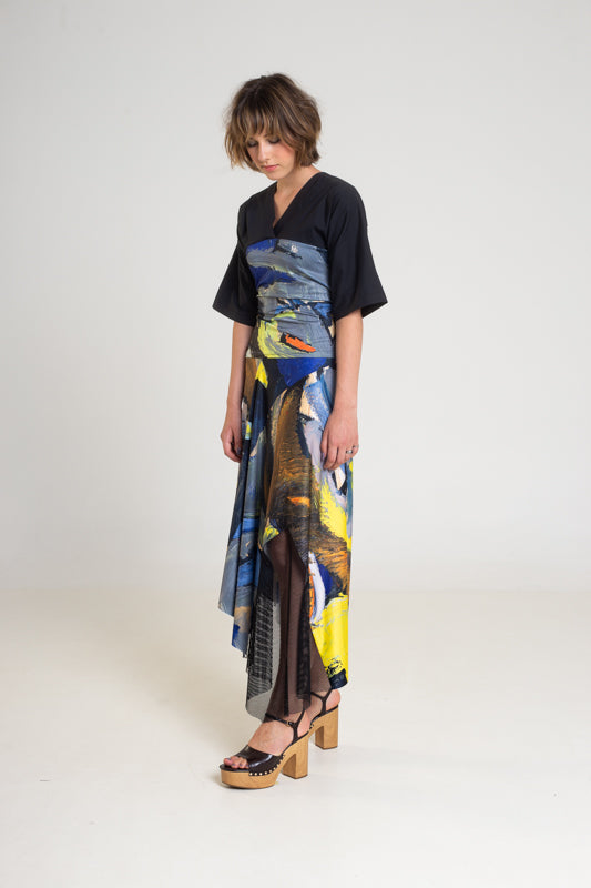 printed top with 3/4 sleeves artista budapest