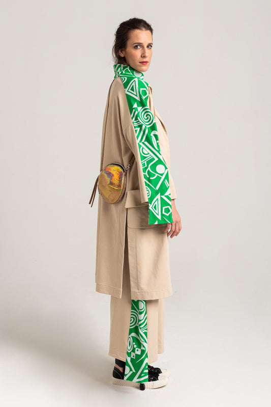 soft cotton jacket with geometric details on arms artista budapest