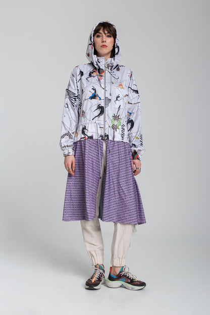 hooded jacket with drawstring on waist artista budapest