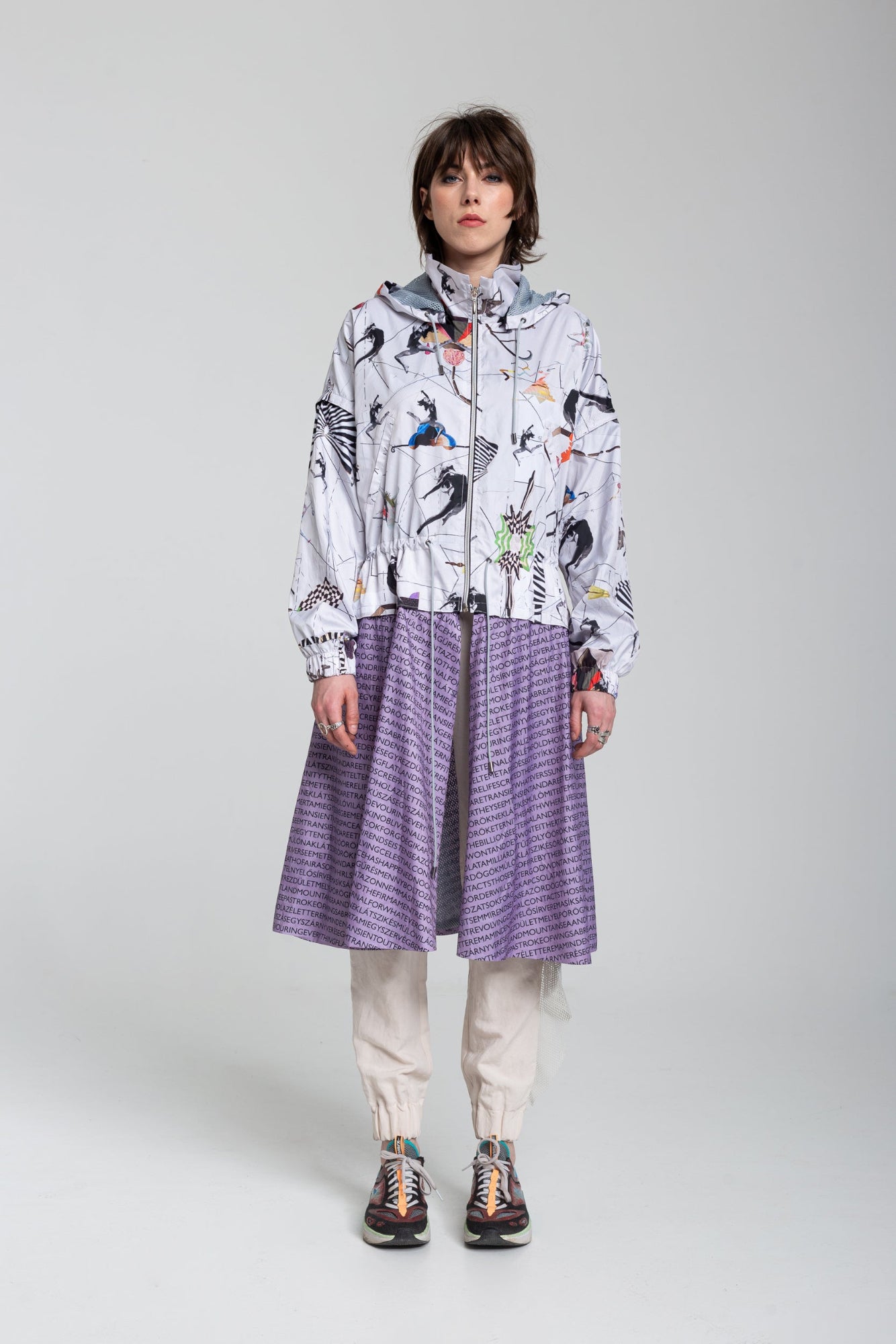 hooded waterresistant jacket with zipup closure artista budapest