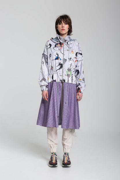 hooded waterresistant jacket with zipup closure artista budapest