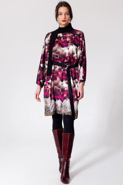 above the knee length dress with inset tie belt