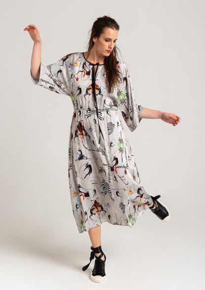 maxi dress with 3/4 long sleeves artista budapest