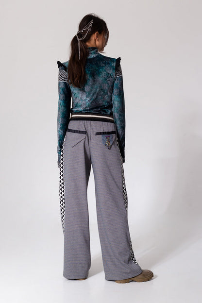 soft velvet top with frills on shoulder