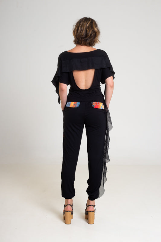 black elastic top with cutout back artista budapest