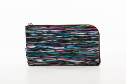 CLUTCH blue striped leather