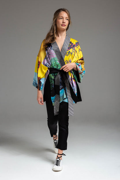 reversible kimono with ribbed v-neckline artista budapest