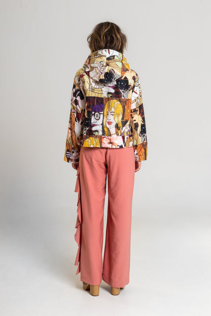 unique printed hooded waterresitant jacket artista budapest