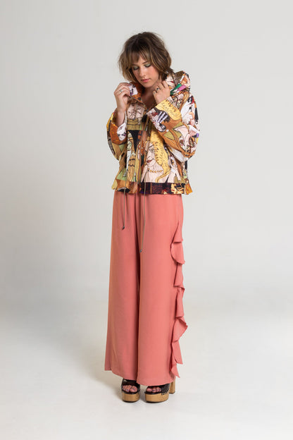hooded jacket with drawstring on waist artista budapest