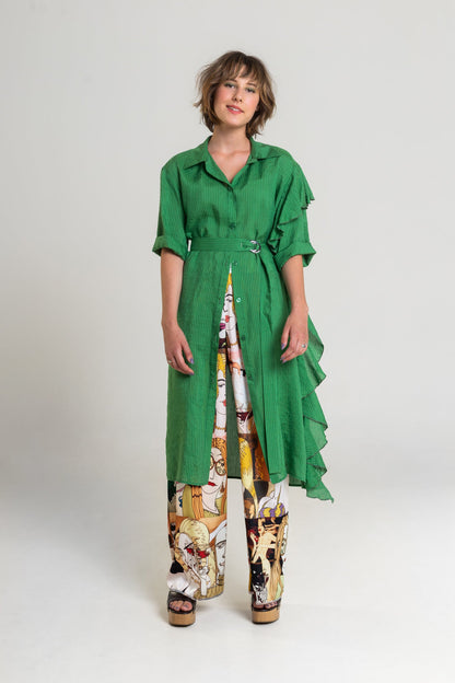 printed wide leg pants with elastic waist artista budapest
