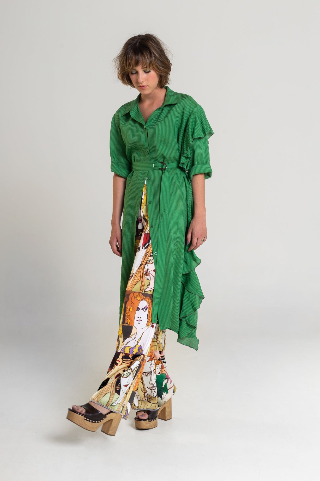 wide leg cut printed pants artista budapest