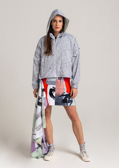 hooded waterresistant jacket with removable skirt artista budapest