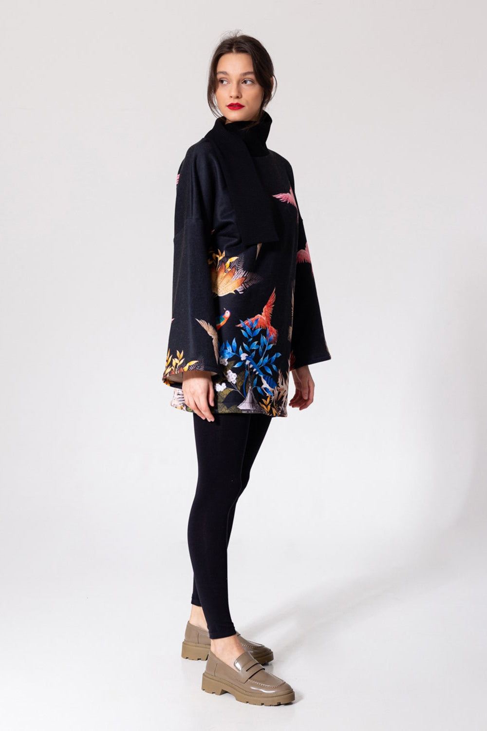 mini dress with asymmetric neckline