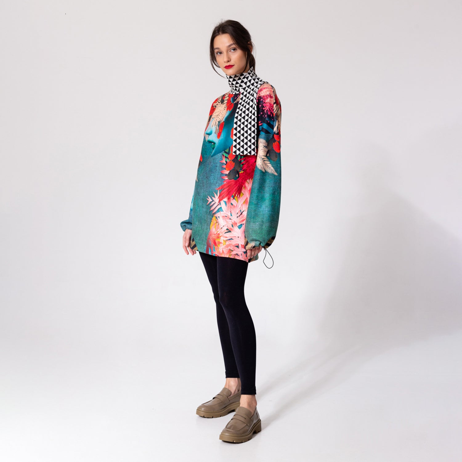 tunic with extensive unique print