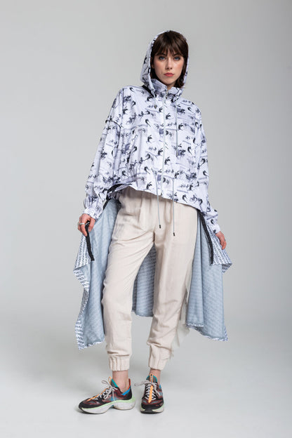 waterresistant jacket with detachable skirt artista budapest