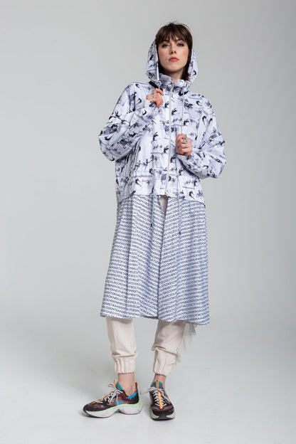 waterresistant hooded jacket with polyester mesh linin artista budapest