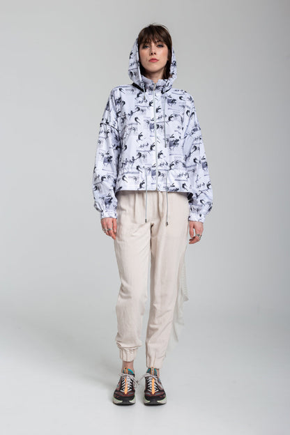 waterresistant hooded jacket with zipup closure artista budapest