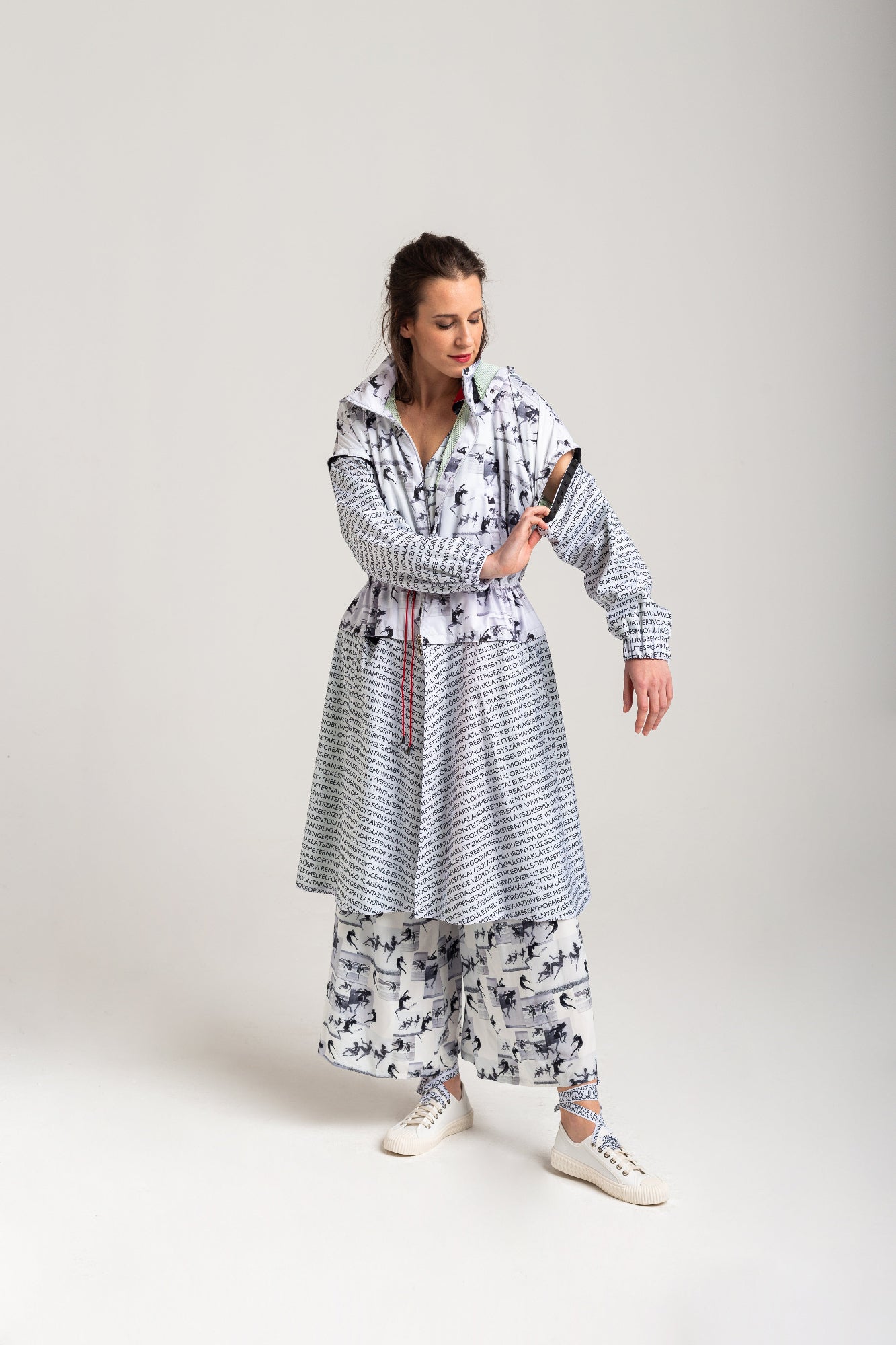 hooded rain jacket with removable sleeves artista budapest