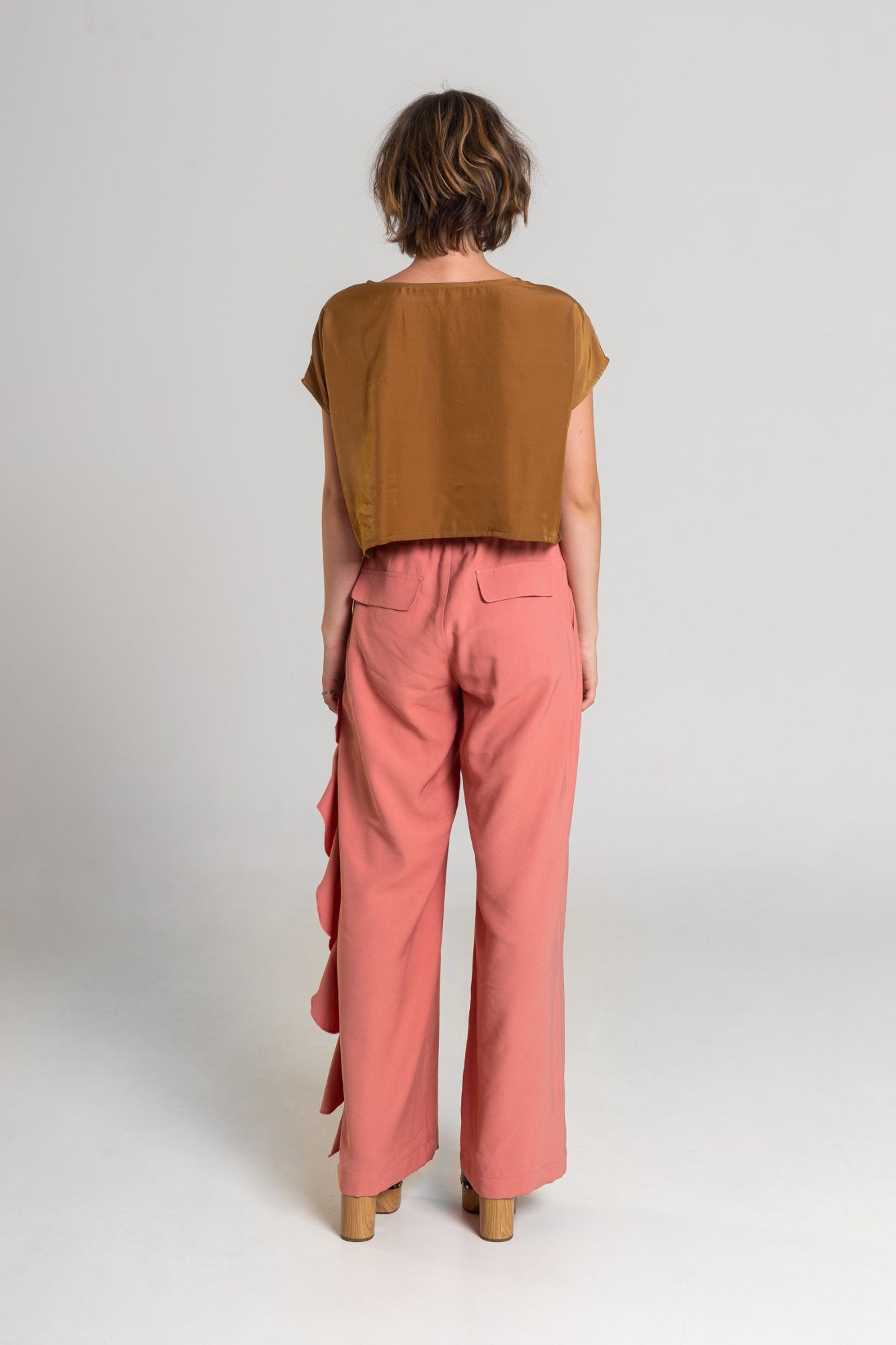 printed crop top with plain back artista budapest